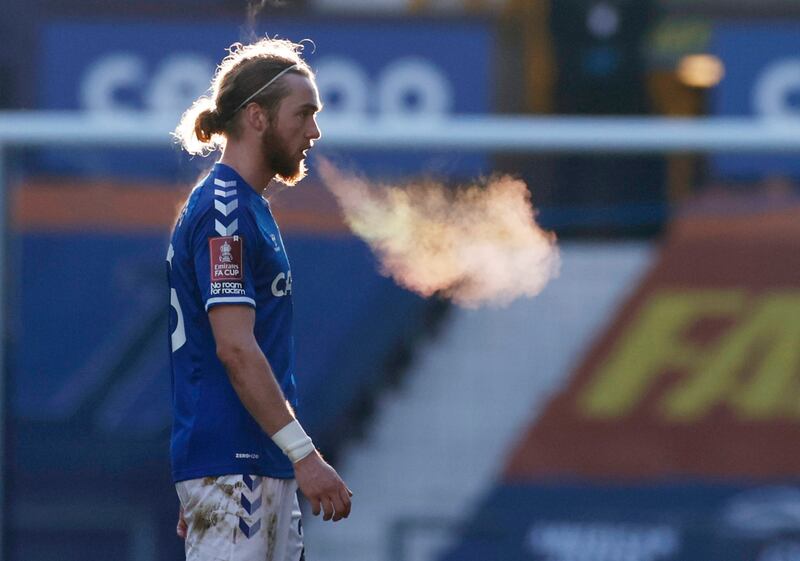 Everton's Tom Davies. Reuters