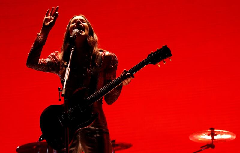 Danielle Haim of Haim performs at the Coachella Valley Music and Arts Festival in Indio, California. Mario Anzuoni / Reuters