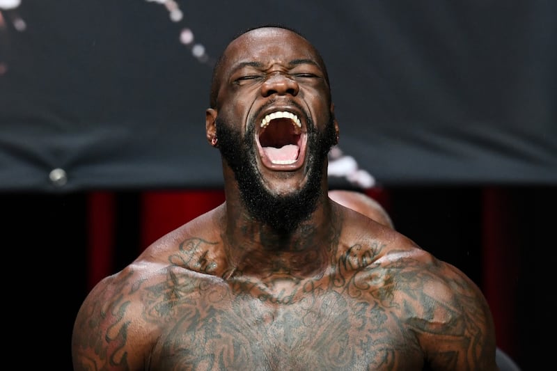 Deontay Wilder during the weigh-in prior to his WBC world heavyweight fight with Tyson Fury at the Grand Garden Arena in Las Vegas, Nevada. EPA