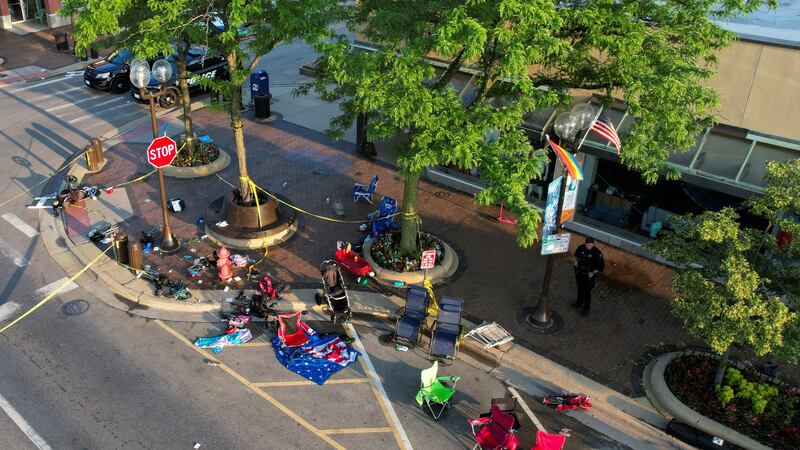 Belongings lie abandoned along the parade route. Reuters