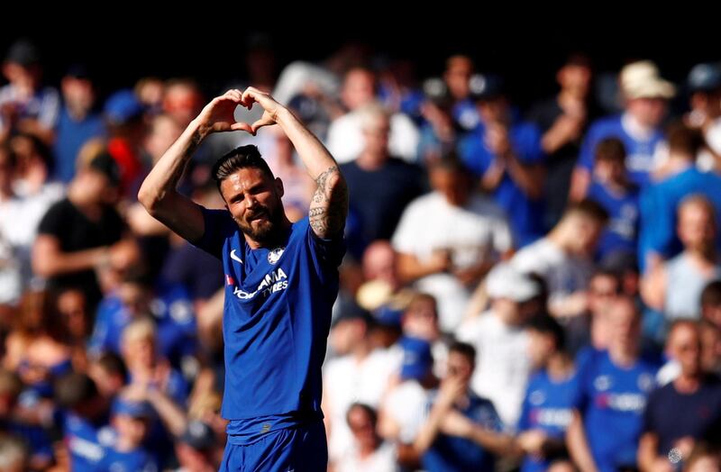 Striker: Olivier Giroud (Chelsea) – Proving a fine signing in the winter window and the Frenchman delivered a superb headed winner against Liverpool. Eddie Keogh / Reuters