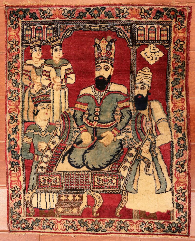 A $150,000 antique carpet depicting Persian king Nader Shah.