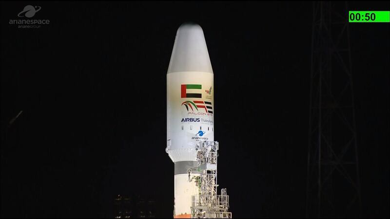 UAE's latest satellite Falcon Eye 2 launched into space early Wednesday morning from the French Guiana Space Centre in South America. All images are screenshots