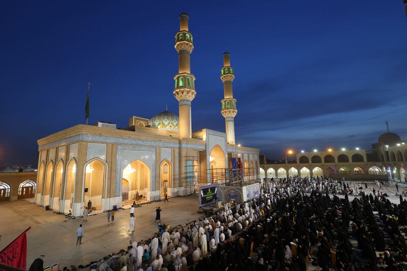 Worshippers gather at Al Sahlah Mosque in Kufa, near the city of Najaf, Iraq. Reuters