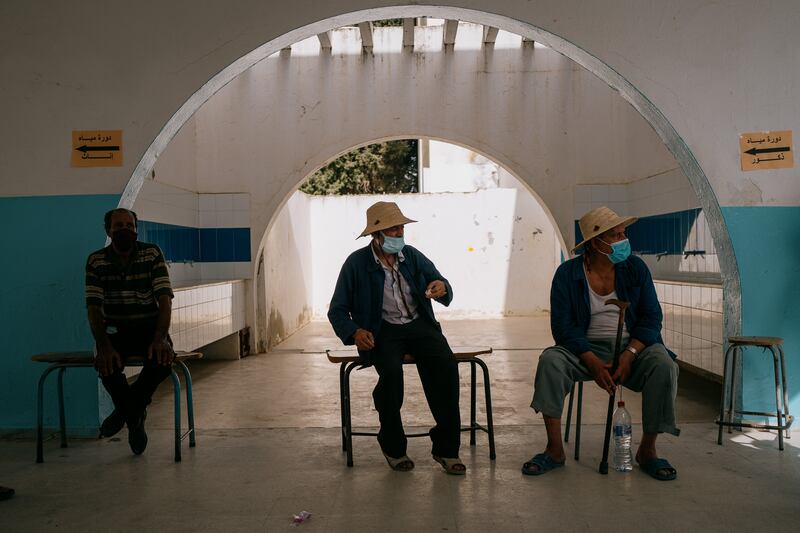 Hundreds of people from remote rural communities made the trek to the more than 300 walk-in vaccine centres across Tunisia.