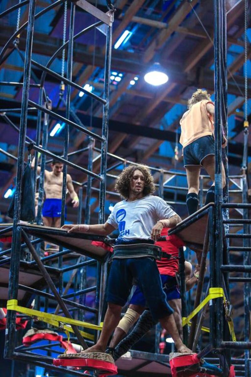 A centrepiece of the training space is a circular apparatus for parkour stunts, complete with Korean cradle stations, which will be lowered into the venue from a height of 30 metres. Victor Besa for The National
