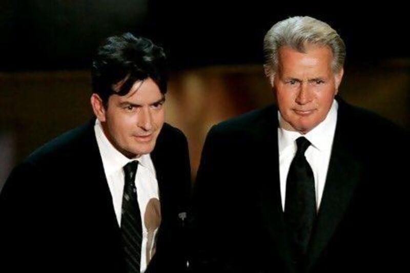 Charlie Sheen, left, and Martin Sheen. Vince Bucci / Getty Images