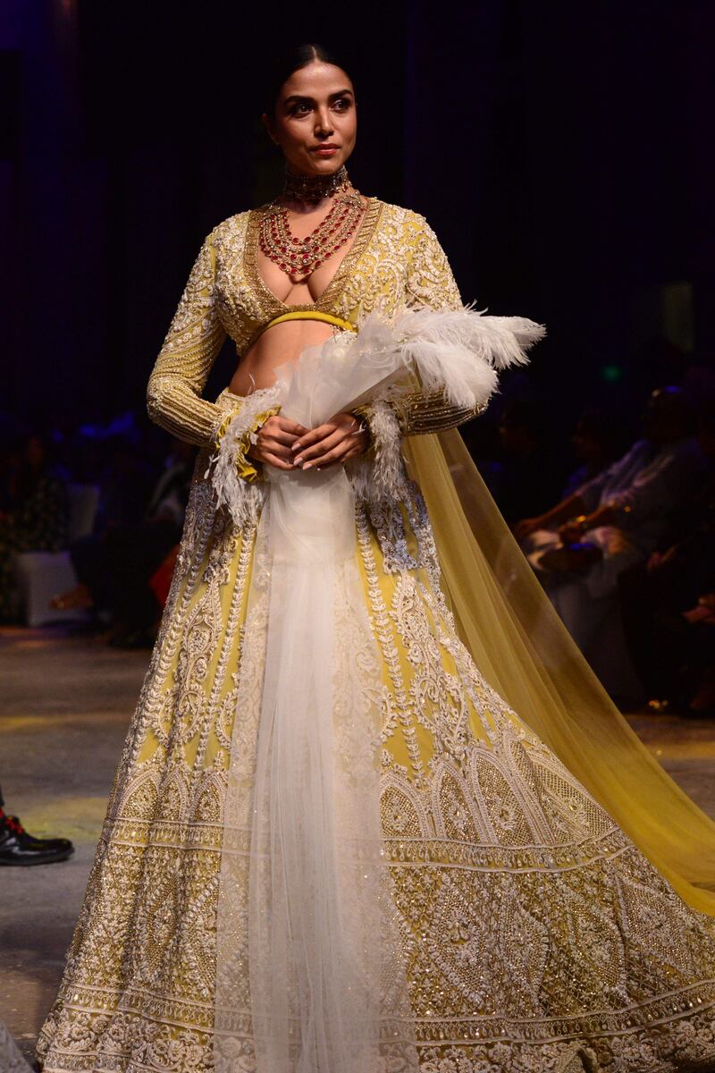 A model presents another of Manish Malhotra's creations.