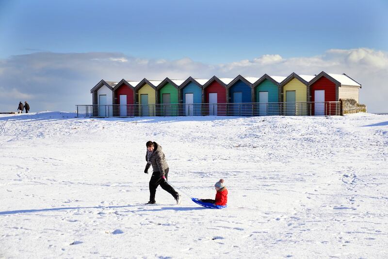 Beach huts at Blyth in Northumberland. PA