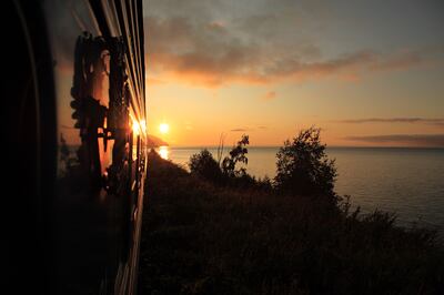 A view from the Trans-Siberian Express at sunrise. Getty Images