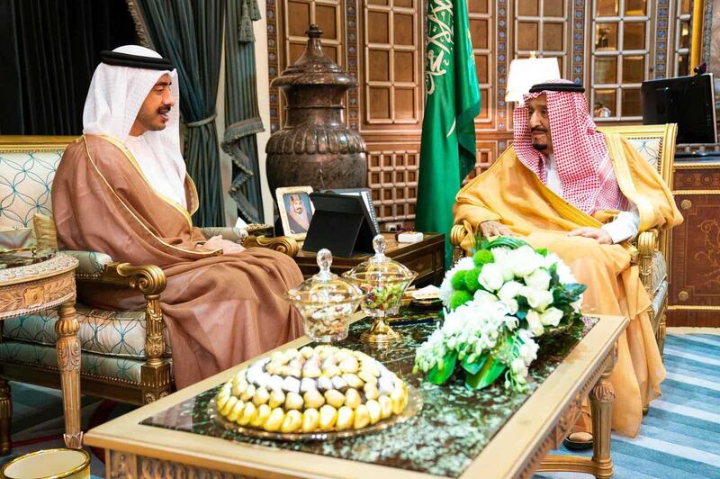 RIYADH, 30th October, 2019 (WAM) -- The Custodian of the Two Holy Mosques, King Salman bin Abdulaziz Al Saud, today received Sheikh Abdullah bin Zayed, Minister of Foreign Affairs and International Cooperation. MOFAIC / Wam