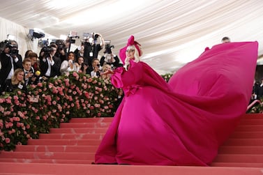 epaselect epa07552043 Lady Gaga arrives on the red carpet for the 2019 Met Gala, the annual benefit for the Metropolitan Museum of Art's Costume Institute, in New York, New York, USA, 06 May 2019. Pink dress by Brandon Maxwell. The event coincides with the Met Costume Institute's new spring 2019 exhibition, 'Camp: Notes on Fashion', which runs from 09 May until 08 September 2019. EPA-EFE/JUSTIN LANE