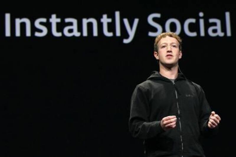 SAN FRANCISCO - APRIL 21: Facebook founder and CEO Mark Zuckerberg delivers the opening keynote address at the f8 Developer Conference April 21, 2010 in San Francisco, California. Zuckerberg kicked off the the one day conference for developers that features breakout sessions on the future of social technologies.   Justin Sullivan/Getty Images/AFP