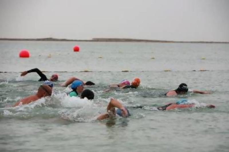 Members of the Haddins course train for Friday's Tri Yas event. Lee Hoagland / The National