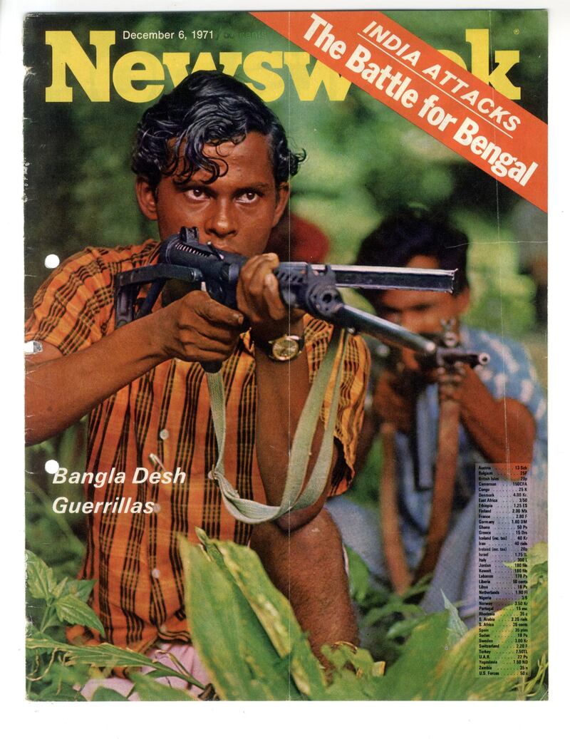 Magazine cover of Newsweek, 6th December 1971. Indian soldiers were participating in the war in to compel Pakistani military to surrender. Courtesy Liberation War Museum