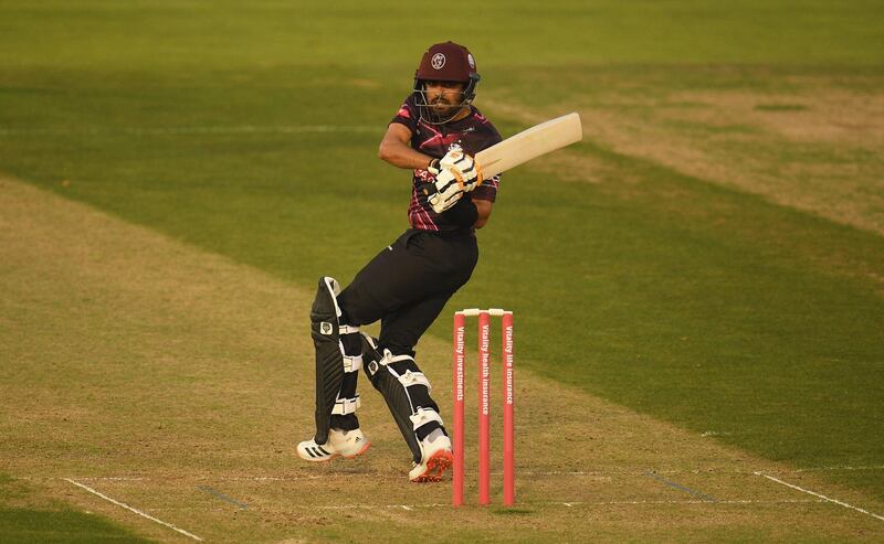 Babar Azam of Somerset pulls the ball for four. Getty