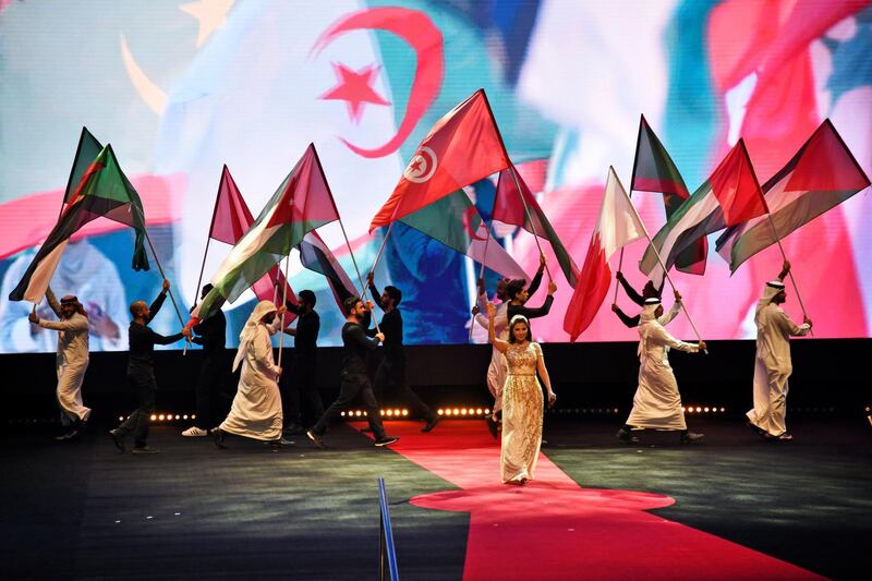 artist performs at the 2019 Arab Reading Challenge in Dubai, UAE, Wednesday, Nov. 13, 2019. (Photos by Shruti Jain - The National)