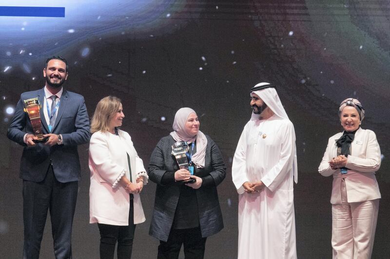 DUBAI, UNITED ARAB EMIRATES - MAY 14, 2018. 

Sheikh Mohammed bin Rashid awards the finalists at the Arab Hope Makers Award.

Arab Hope Makers Award is  in its second year. The award was launched by Sheikh Mohammed bin Rashid in 2017. It seeks out inspirational stories from across the world and is presented to an individual in recognition of their "heroic" good deeds. 
The committee received more than 87,000 entries this year.

(Photo by Reem Mohammed/The National)

Reporter: Nawal
Section: NA