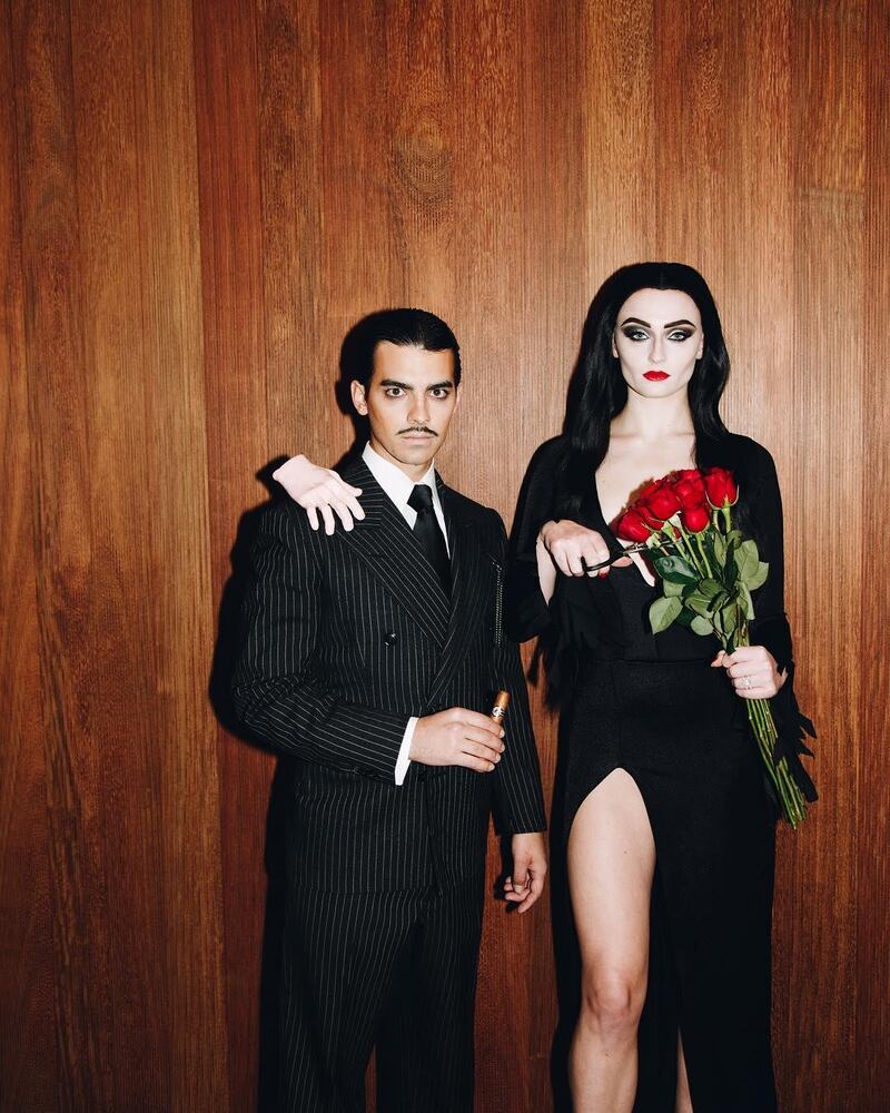 Joe Jonas and Sophie Turner as Gomez and Morticia Addams of 'The Addams Family'. Instagram 