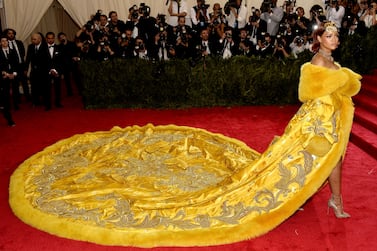 Rihanna in a Go Pei creation at the 2015 Met Gala 