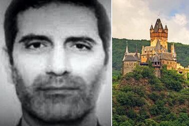 Left: Assadollah Assadi, right: Castle Reichsburg in Cochem, Germany, one of the planned stops on Assadi's European tour. Alamy