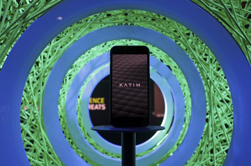 DarkMatter unveiled its secure Katim phone last week at the Mobile World Congress in Barcelona. Eric Gaillard / Reuters