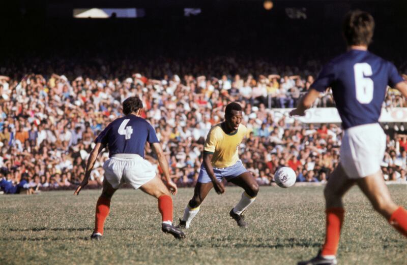 (Original Caption) Rio de Janeiro, Brazil: Football king Pele played his last game for the Brazilian national team at Maracana Stadium.