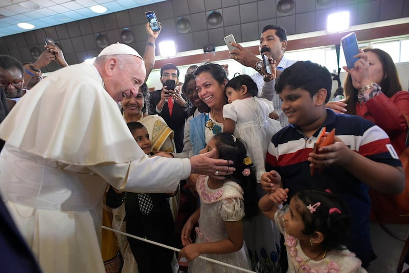 The Pope was welcomed by cheering crowds. Reuters