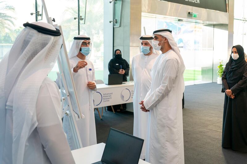 Sheikh Khalid bin Mohamed, chairman of Abu Dhabi Executive Office and of the board of Advanced Technology Research Council, attends a workshop organised by the council for 'exceptional' Emiratis in the advanced technology sector. Wam