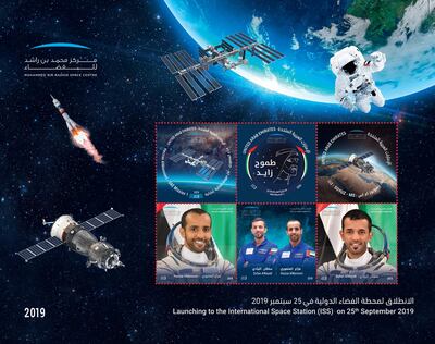 Emirates Post has issued a set of commemorative stamps to mark the UAE's landmark space mission. Courtesy Emirates Post