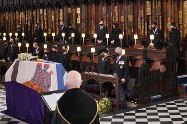 Mourner at at St George's Chapel in Windsor Castle. AP/pool