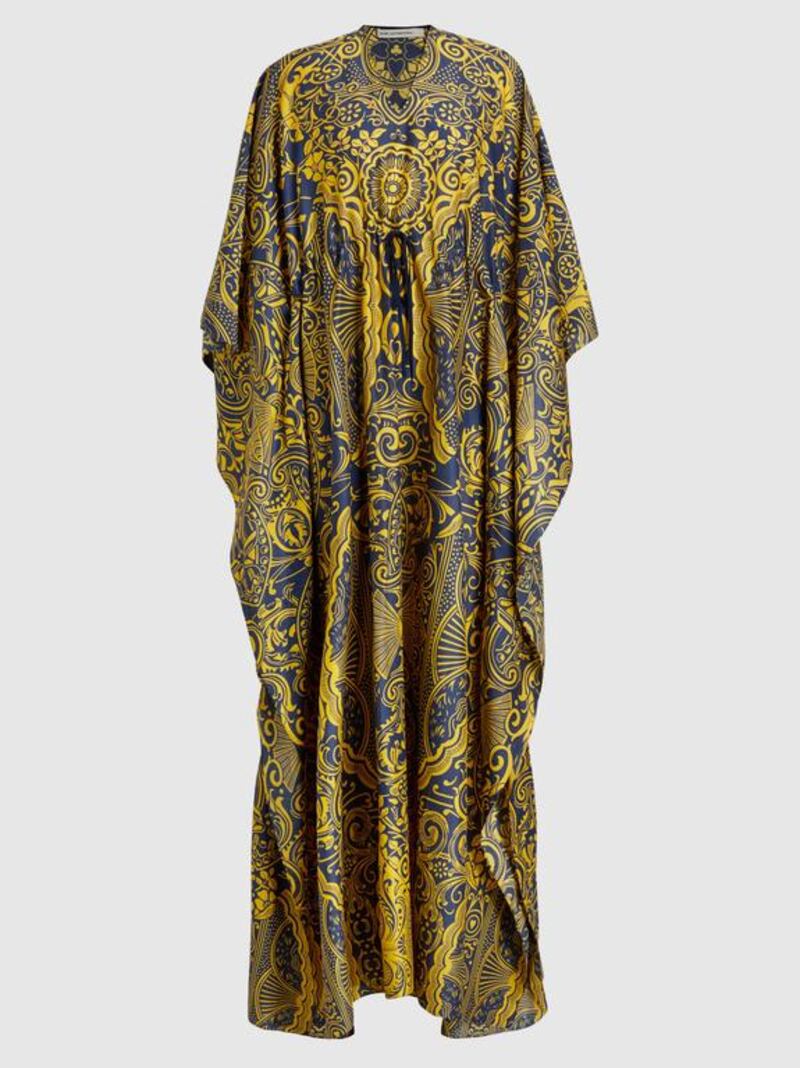 Print revolution: printed cotton-blend kaftan gown by Mary Katrantzou; Dh4,425. Courtesy The Modist