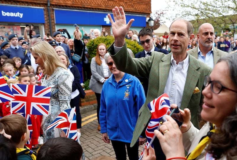 Prince Edward, the Duke of Edinburgh, arrives for the Big Lunch in Cranleigh, Surrey. PA