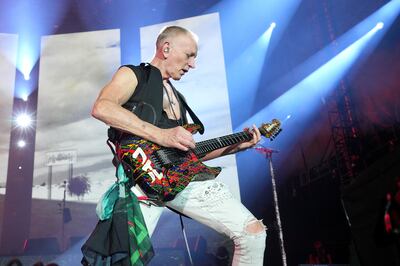 Phil Collen of Def Leppard on stage during The Stadium Tour at Truist Park in Atlanta, Georgia in June. Photo: Live Nation