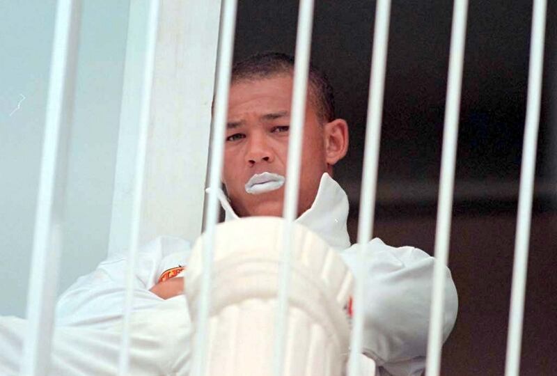 Andrew Symonds waits to bat for Gloucestershire during his time with the County Championship club. PA