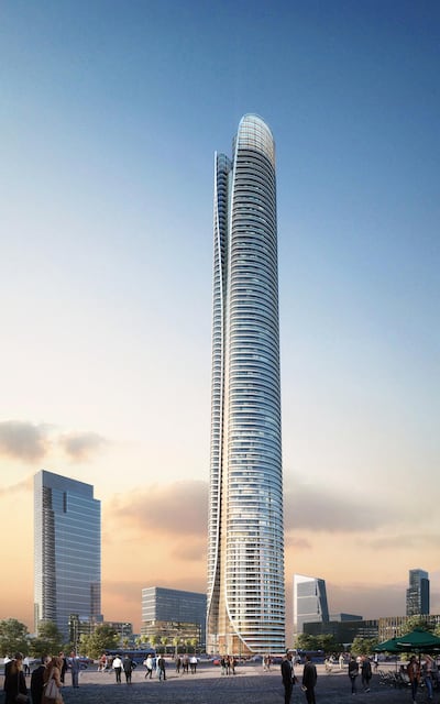 A rendering of Iconic Tower. The Capital Business District (CBD) being built in Cairo’s New Administrative Capital. The 20 skyscrapers in the district include the 385-metre Iconic Tower, which will be the tallest building in Africa. Photo: Dar Al Hendasah