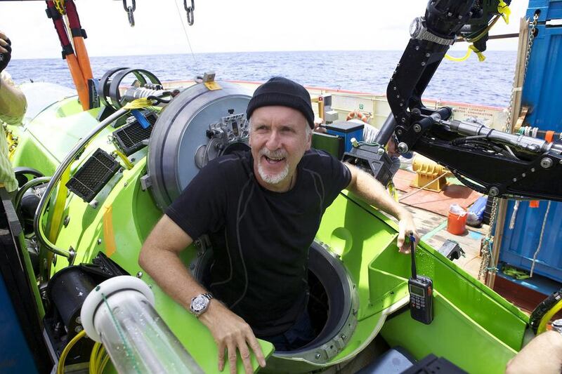 The American filmmaker James Cameron after his successful solo dive to the Mariana Trench during the filming of Deepsea Challenge 3D. Mark Thiessen / National Geographic / AP Photo  