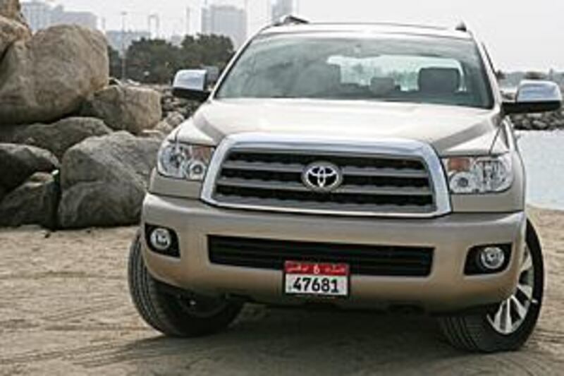 The Toyota Sequoia is not a car you could take dune-bashing, but it's great for the school run.