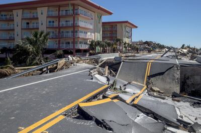 A damaged road is seen after Hurricane Michael hit in Mexico Beach, Florida, U.S., on Friday, Oct. 12, 2018. Search-and-rescue teams found at least one body in Mexico Beach, the ground-zero town nearly obliterated by Hurricane Michael, an official said Friday as the scale of the storm's fury became ever clearer. Photographer: Zack Wittman/Bloomberg