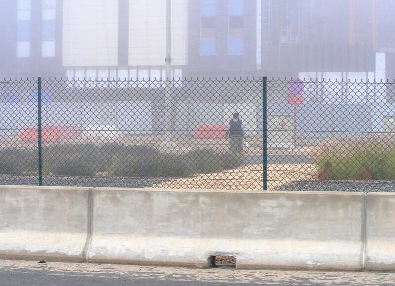 Abu Dhabi, United Arab Emirates, January 19, 2021.   Fog along the E10 highway Abu Dhabi.
Victor Besa/The National 
Section:  NA/Weather