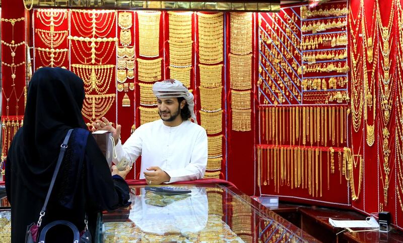 People buy gold jewellery in advance for Eid Al Fitr at Madina Zayed gold souk in Abu Dhabi. Ravindranath K / The National