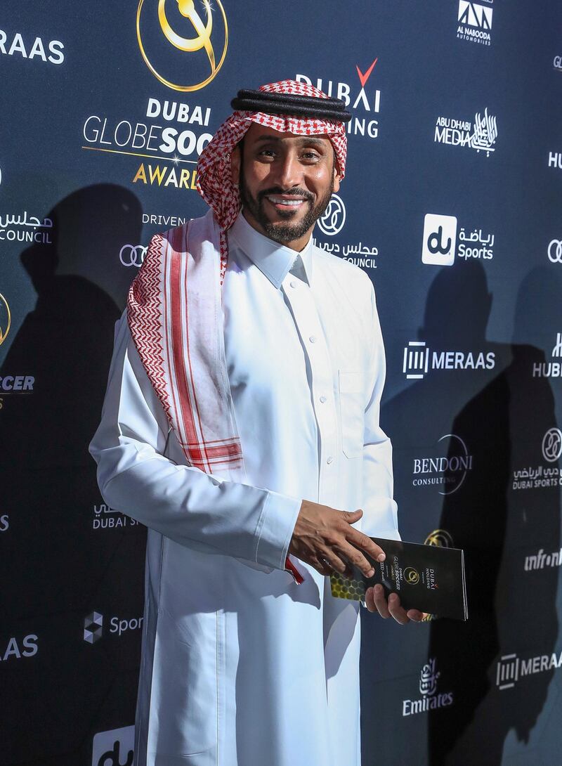 Dubai, U.A.E. . January 3, 2019.
Global Soccer Awards, red carpet at the Madinat Jumeirah.  Sami Abdullah Al-Jaber , retired football striker from Saudi Arabia at the red carpet.
Victor Besa / The National
Section:  SP
Reporter: