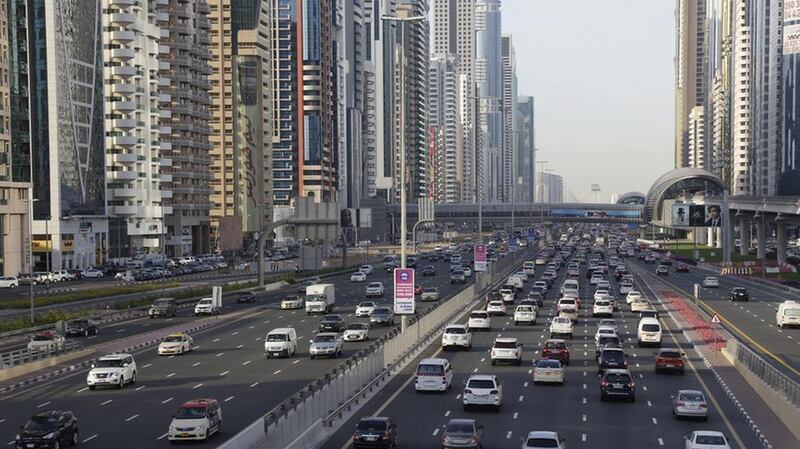 Sheikh Zayed Road, Dubai during the Eid break. Jeffrey Biteng / The National