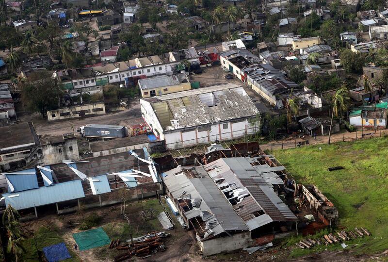 An aerial view of the damaged part of Beira. AP Photo