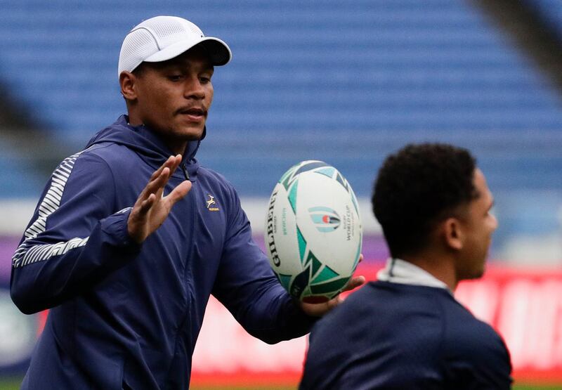 South Africa' Willemse, left, goes through the drill. AP