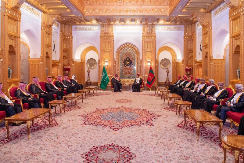 Talks held in the grand surroundings of Al Alam Palace in Muscat. Photo: Oman News Agency