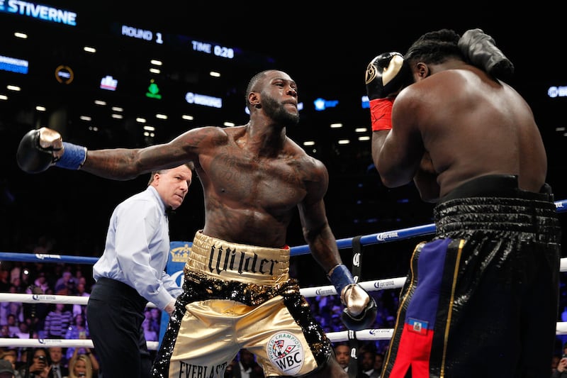 November 4, 2017: Wilder beat Bermane Stiverne (USA) by KO in Round 1. Wilder became WBC champion after being taken to 12 rounds by the same opponent in 2015 but Stiverne was destroyed in the rematch. He hit the deck three times before the referee stopped the fight. It took Wilder's record to 39-0, with 38 knockouts. Getty 