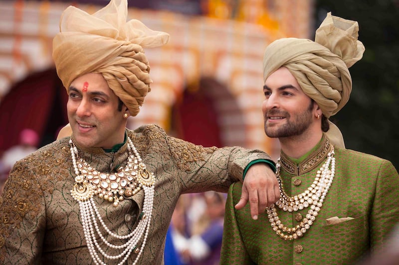 A handout movie still of "Prem Ratan Dhan Payo" showing  Salman Khan and Neil Nitin Mukesh (Bhadauria Brothers Pictures / Fox Star India) *** Local Caption ***  PRDP-movie18.jpeg