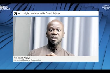 Architect David Adjaye speaking at the World Economic Forum. He said the Abrahamic Family House project is 'very exciting'. Courtesy World Economic Forum