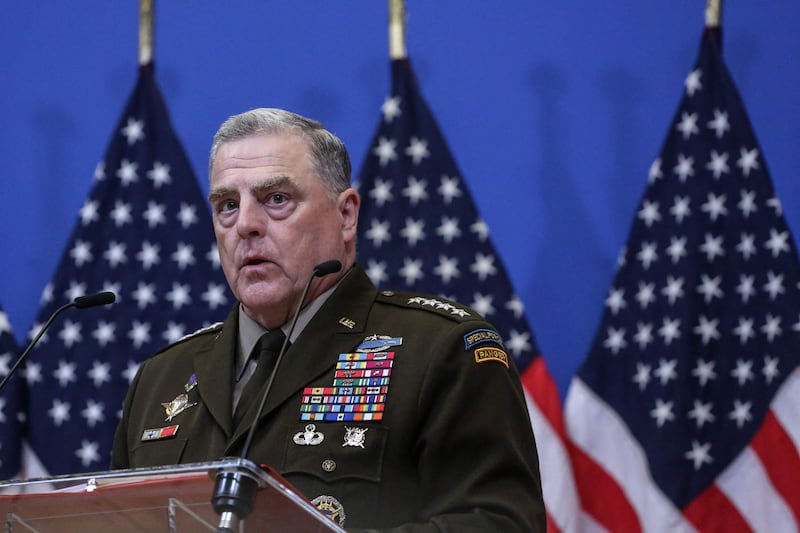US Chairman of the Joint Chiefs of Staff Gen Mark Milley is banned. AFP